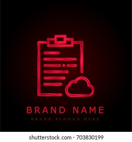 Notepad red chromium metallic logo