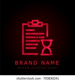 Notepad red chromium metallic logo