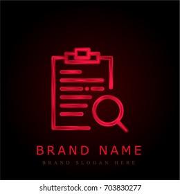 Notepad red chromium metallic logo