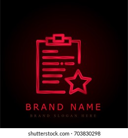 Notepad red chromium metallic logo
