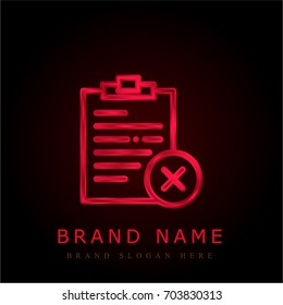 Notepad red chromium metallic logo