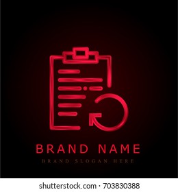 Notepad red chromium metallic logo