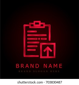 Notepad red chromium metallic logo