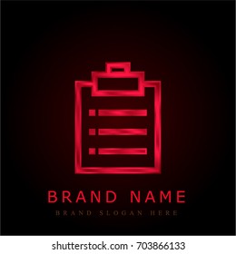 Notepad red chromium metallic logo