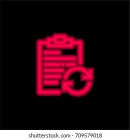 Notepad red glowing neon ui ux icon. Glowing sign logo vector