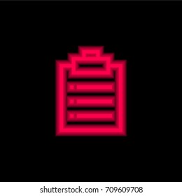 Notepad red glowing neon ui ux icon. Glowing sign logo vector