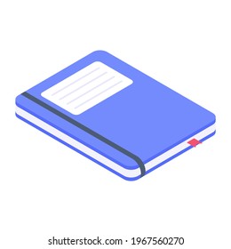 Notepad or register icon in isometric design