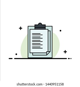 Notepad, Report Card, Result, Presentation  Business Flat Line Filled Icon Vector Banner Template