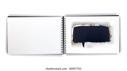 notepad with ripped paper design