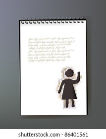 notepad with ripped paper design