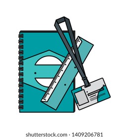 notepad and rule ,document with company emblem print