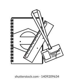 notepad and rule ,document with company emblem print