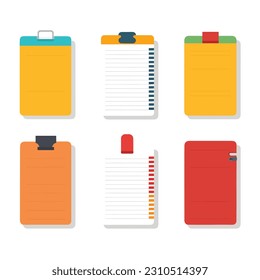 Notepad set vector isolated on white