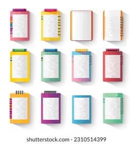 Notepad set vector isolated on white