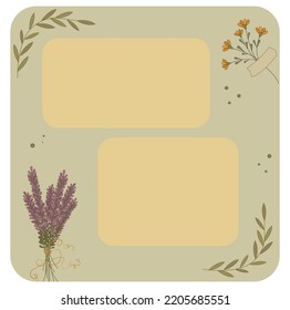 hoja de notas con diseño floral