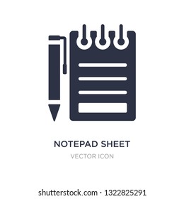 notepad sheet icon on white background. Simple element illustration from Other concept. notepad sheet sign icon symbol design.