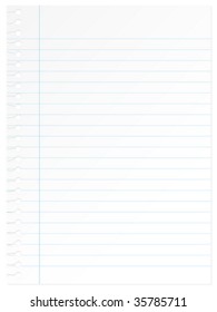 Notepad sheet isolated on a white background. Vector illustration.