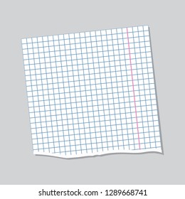 Notepad sheet with shadow, space for your text. Vector illustration