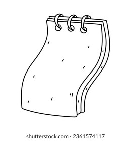 Notepad sheets. Hand drawn doodle style. Vector illustration isolated on white. Coloring page.