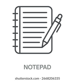 Ilustração de símbolo de estrutura de tópicos de design de estilo simples do notebook
