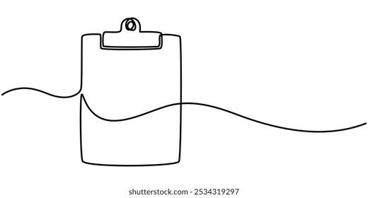 Notepad Single Line Icon, Notepaper Line Icon, Line Clipboard Symbol, Black and white vector illustration of a children's activity coloring book page with pictures of paper, Clipboard line icon.