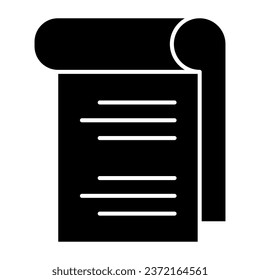 Notepad solid icon. Sheet of paper vector illustration isolated on white. Document glyph style design, designed for web and app. Eps 10