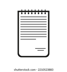 Notepad spiral icon. Editable line stroke. Vector illustration. Stock image. 