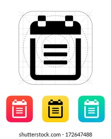 Notepad with spiral icon. Vector illustration.