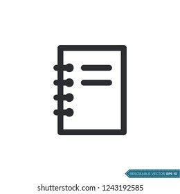 Notepad, Stationery Education Icon Vector Template Illustration Design