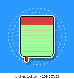 Etiqueta adhesiva, objeto aislado. Ilustración vectorial.