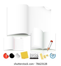 notepad and stickers