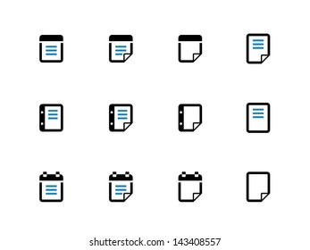 Notepad and sticky note icons duo tone colors. Vector Illustration.