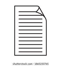 Символ блокнот. Блокнот контур. Notepad symbol. Vector outline of a sheet with notes.