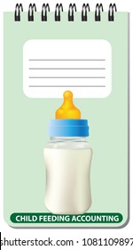 Notepad for taking into account the feeding of a young child