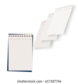 Notepad with tear-off sheets, vector illustration