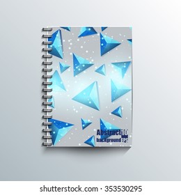 Notepad template with abstract background. Eps 10 Vector illustration. 