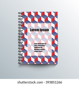 Notepad template with abstract background. Eps 10 Vector illustration