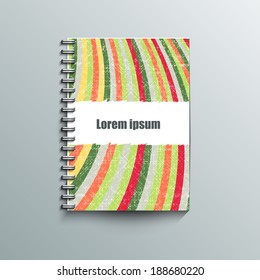 Notepad template with abstract background. Eps10 Vector illustration