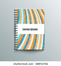 Notepad template with abstract background. Eps10 Vector illustration