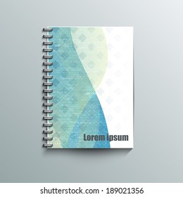 Notepad template with abstract background. Eps10 Vector illustration