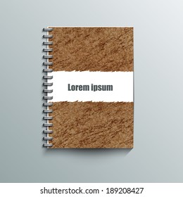 Notepad template with abstract background. Eps10 Vector illustration