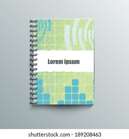 Notepad template with abstract background. Eps10 Vector illustration