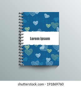 Notepad template with abstract background. Eps10 Vector illustration