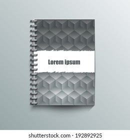 Notepad template with abstract background. Eps10 Vector illustration