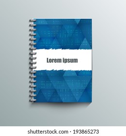 Notepad template with abstract background. Eps10 Vector illustration