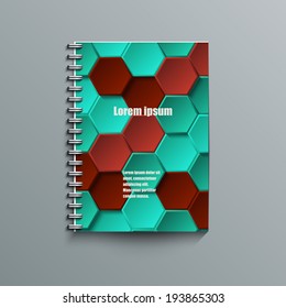 Notepad template with abstract background. Eps10 Vector illustration