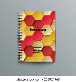 Notepad template with abstract background. Eps10 Vector illustration