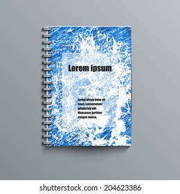 Notepad template with abstract background. Eps10 Vector illustration