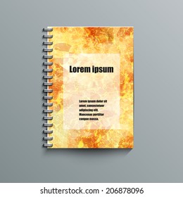 Notepad template with abstract background. Eps10 Vector illustration