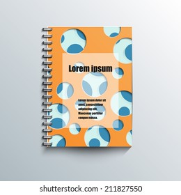Notepad template with abstract background. Eps10 Vector illustration